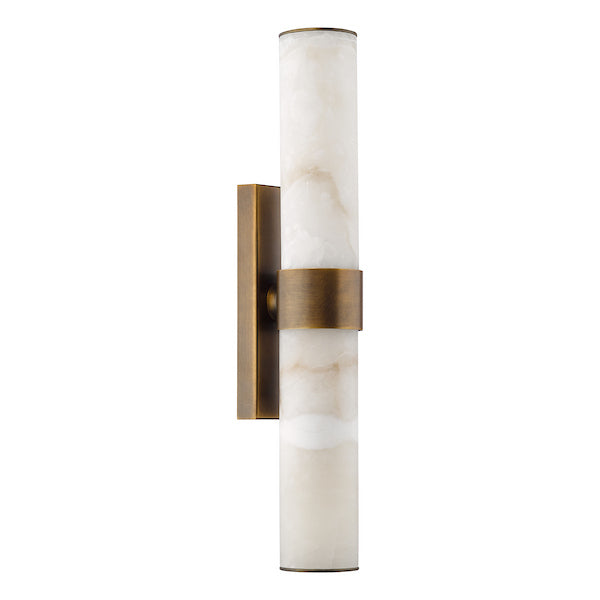 Bronze & Alabaster 2 Light Bathroom Wall Light