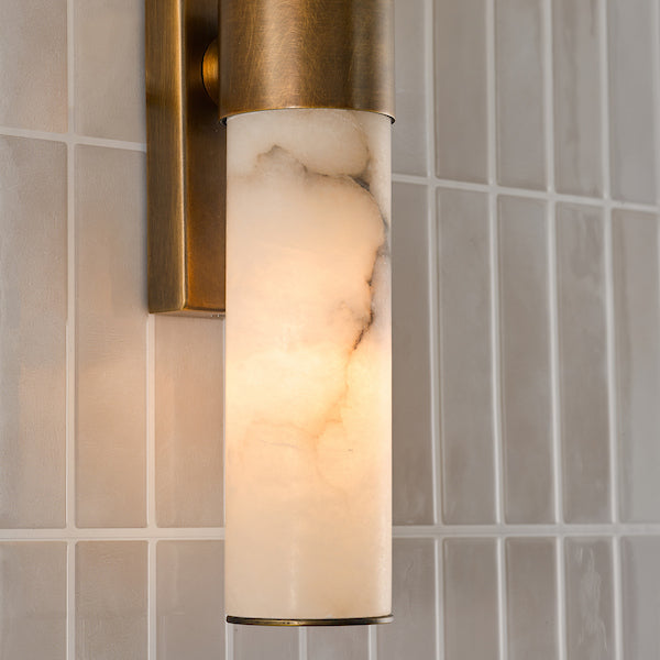Bronze & Alabaster 2 Light Bathroom Wall Light