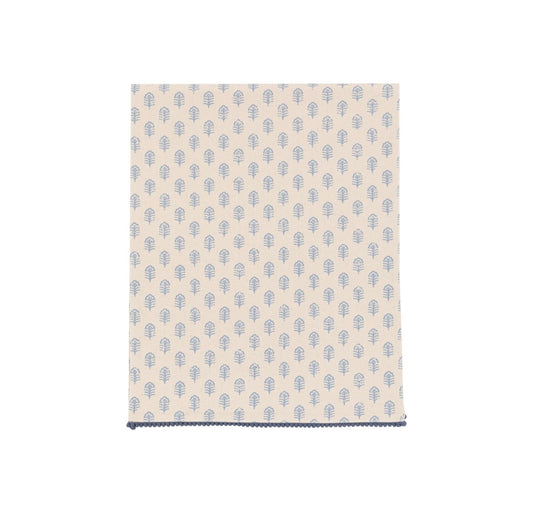 Fleur Stamp Table Runner Blue