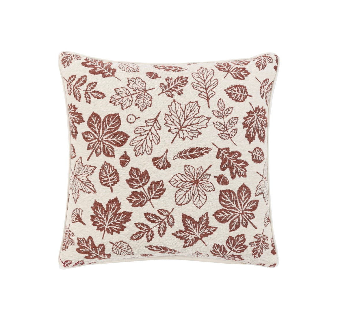 Autumn Leaf Chenille Cushion Cream