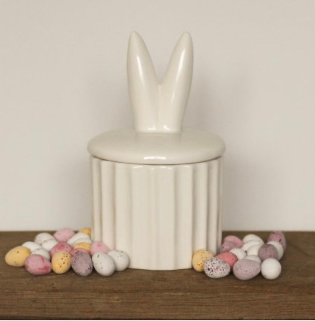 Bunny ears ribbed jar