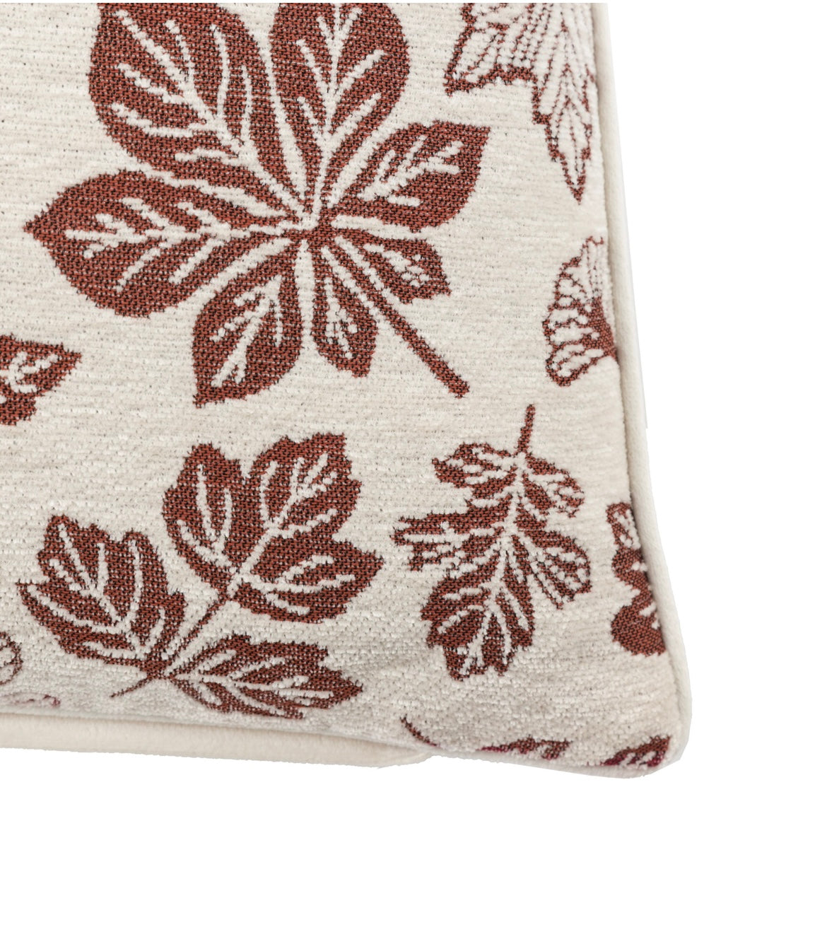Autumn Leaf Chenille Cushion Cream