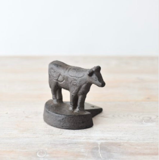 Cast Iron Cow Doorstop Wedge