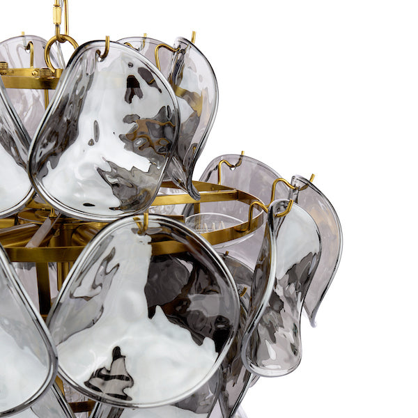 Genoa 8lt Pendant Brass & Smoked Glass