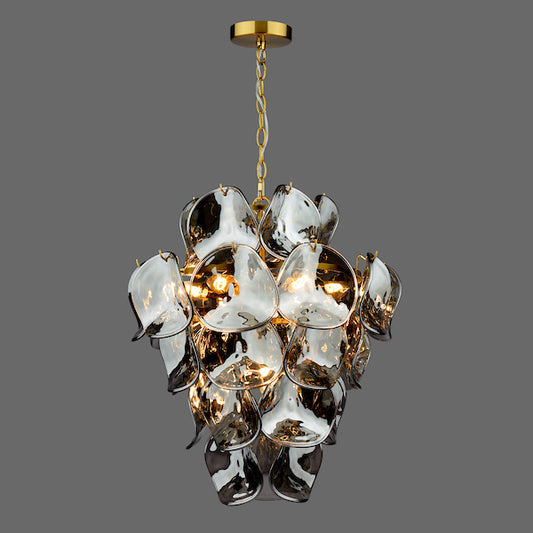 Genoa 8lt Pendant Brass & Smoked Glass