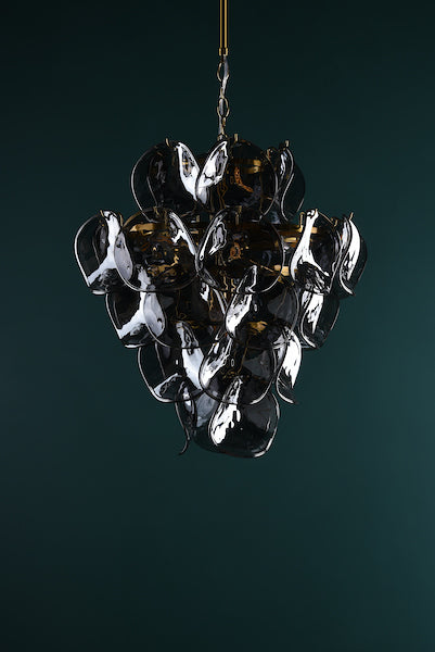 Genoa 8lt Pendant Brass & Smoked Glass