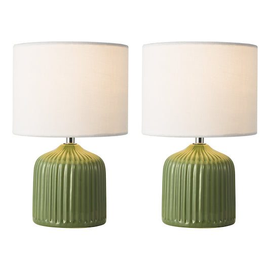 Gigi Table Lamp Twin Pack Green