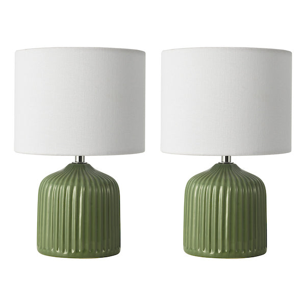Gigi Table Lamp Twin Pack Green