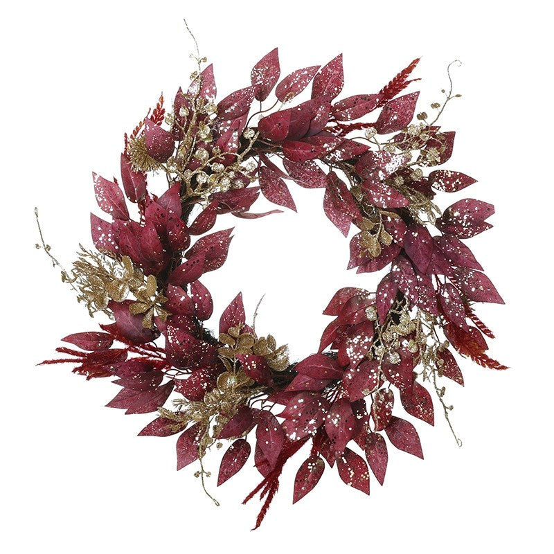 Deep Red Foliage Wreath