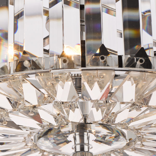 Fernhurst 3 Light Semi Flush Crystal & Polished Chrome