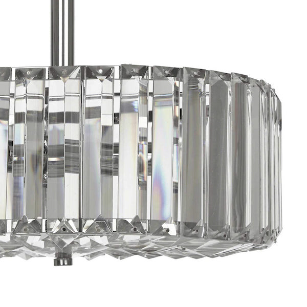 Fernhurst 3 Light Semi Flush Crystal & Polished Chrome