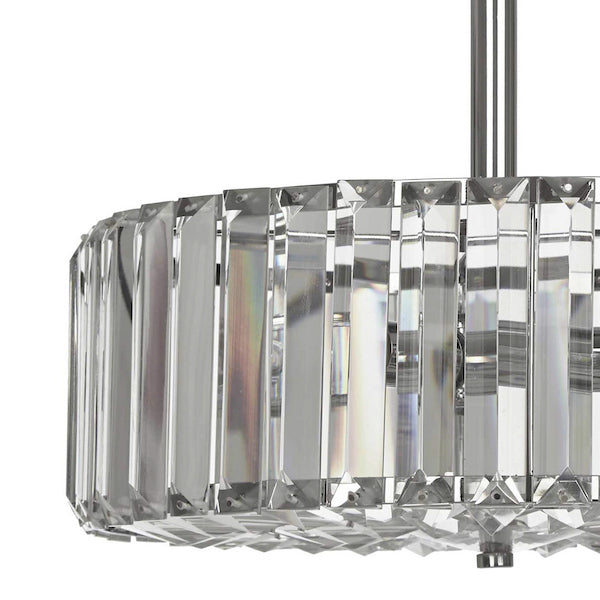 Fernhurst 3 Light Semi Flush Crystal & Polished Chrome