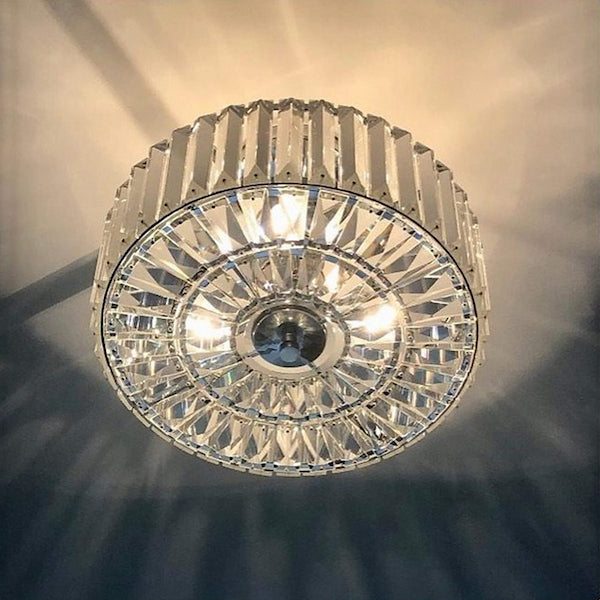 Fernhurst 3 Light Semi Flush Crystal & Polished Chrome