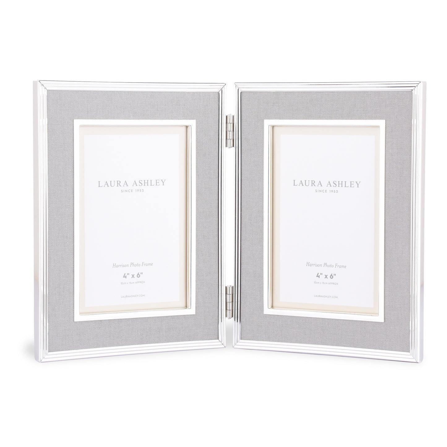 Laura Ashley Harrison Double Photo Frame Charcoal 4 x 6"