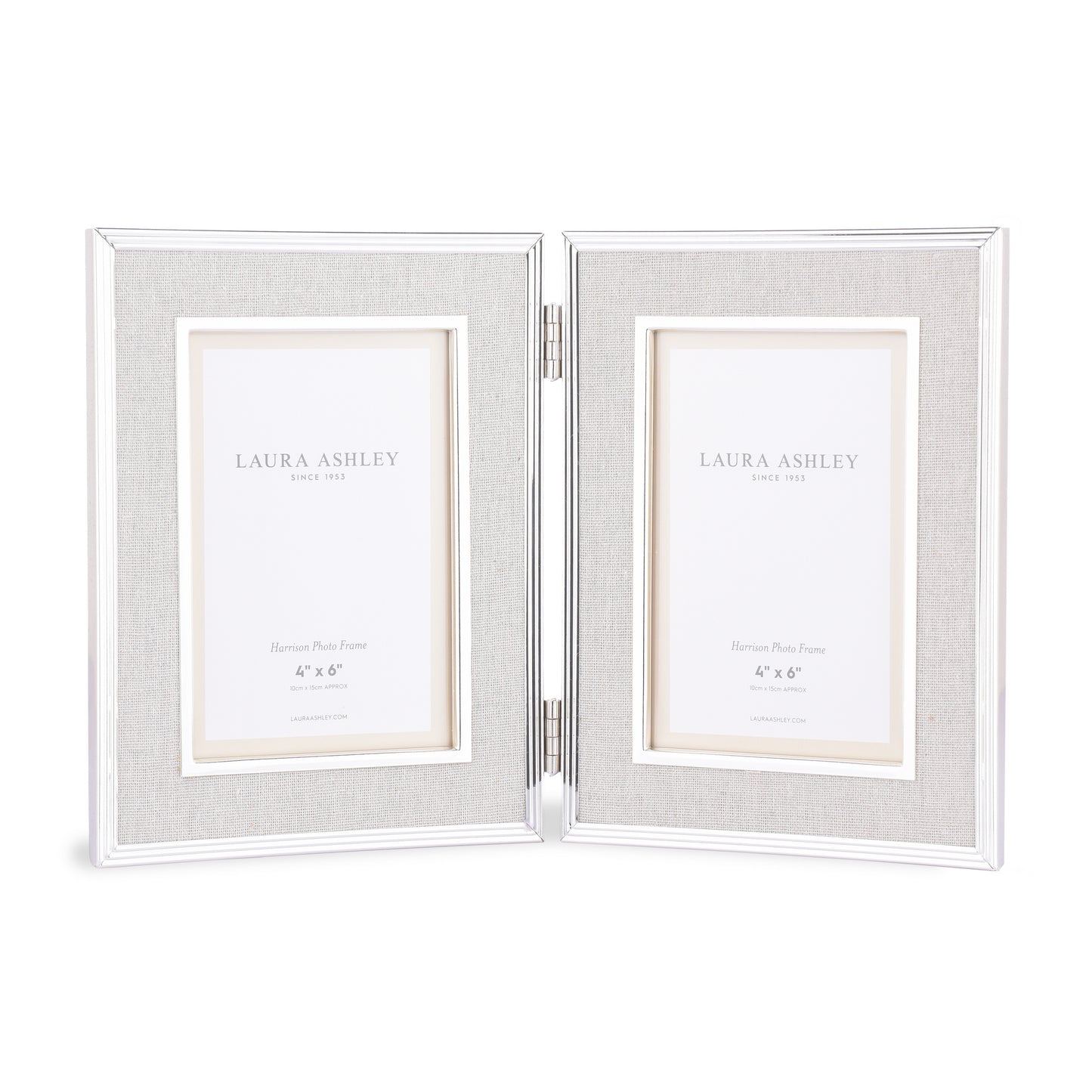 Laura Ashley Harrison Double Photo Frame Linen 4 x 6"