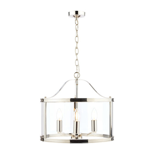 Harrington 3 Light Polished Nickel & Glass