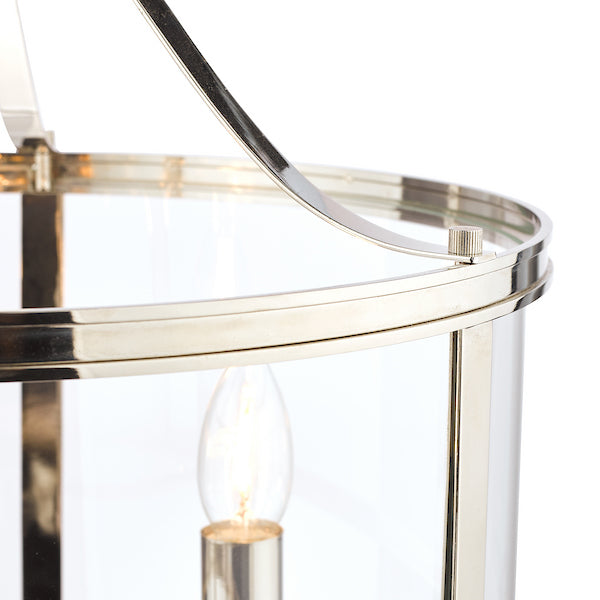 Harrington 3 Light Polished Nickel & Glass