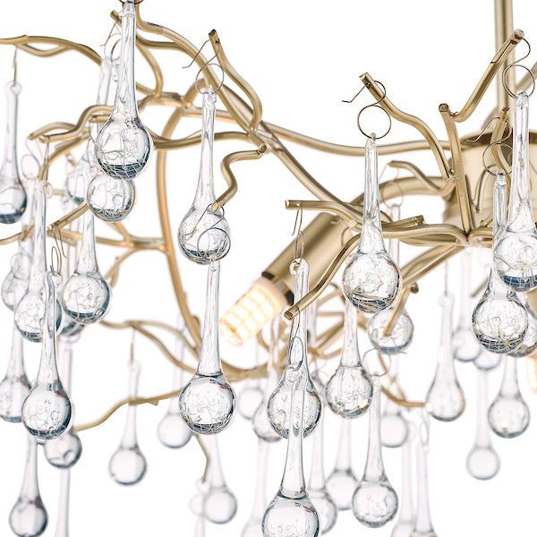 Willow 3 Light Pendant Satin Champagne & Crystal