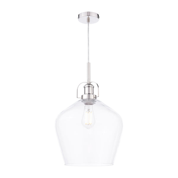 Rye 1 Light Pendant Polished Nickel Clear Glass