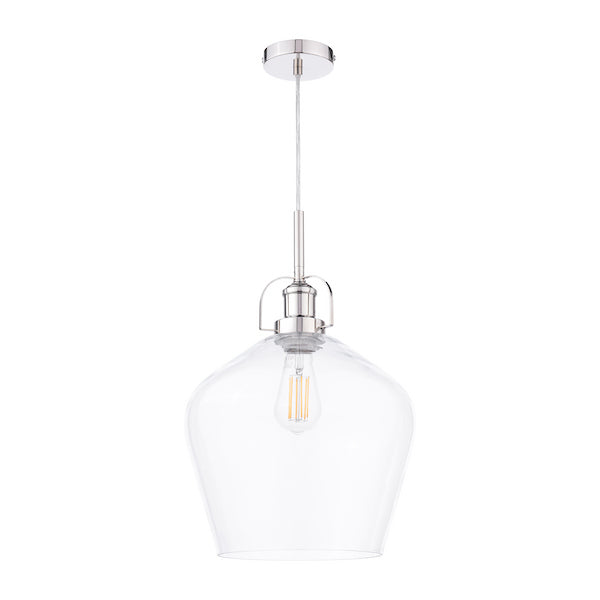 Rye 1 Light Pendant Polished Nickel Clear Glass
