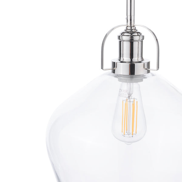 Rye 1 Light Pendant Polished Nickel Clear Glass