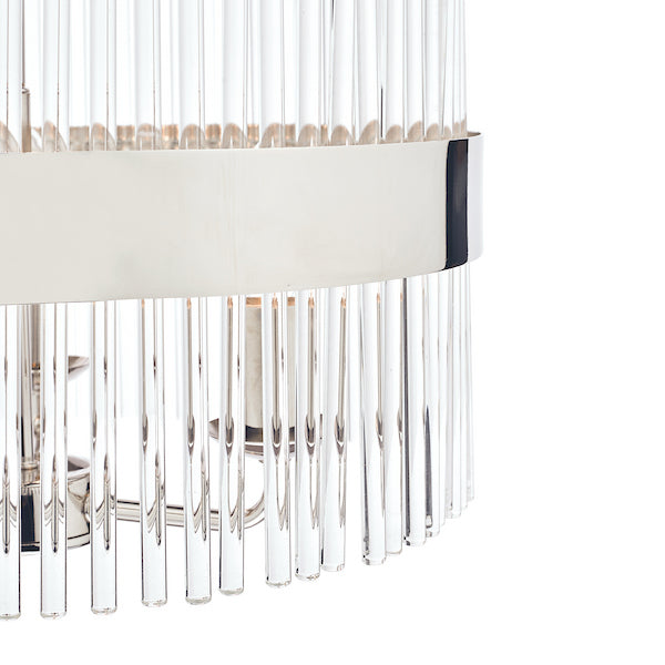 Alexa 3 Light Pendant Polished Nickel Glass Rods