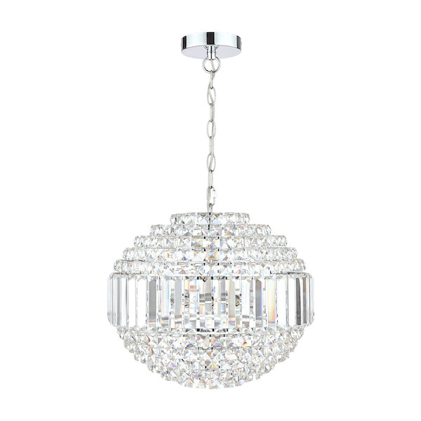 Vienna 5 Light Chandelier Crystal & polished Chrome