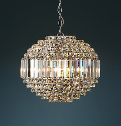 Vienna 5 Light Chandelier Crystal & polished Chrome