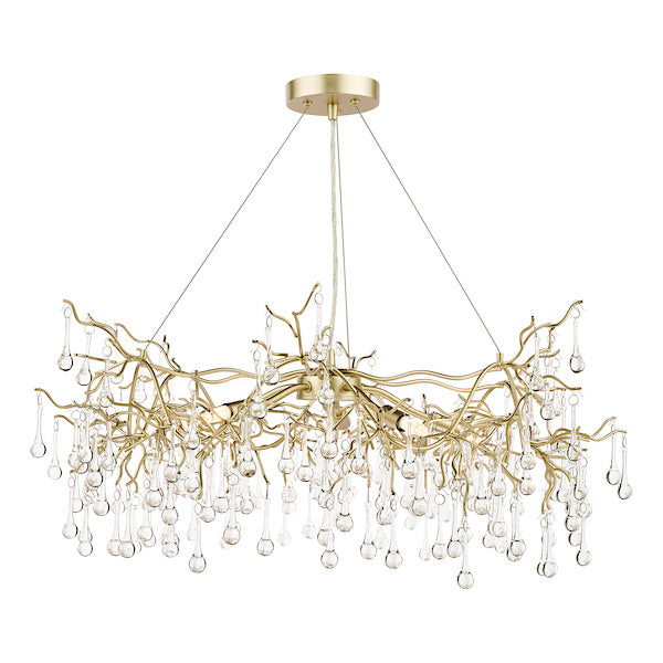 Willow 3 Light Pendant Satin Champagne & Crystal