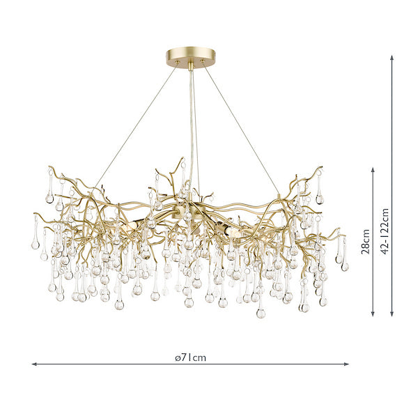 Willow Grande 5 Light Pendant Champagne Crystal