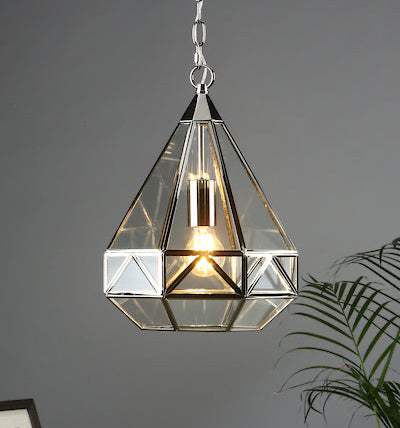 Zaria 1 Light Pendant Polished Silver and Glass