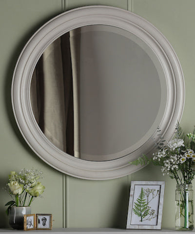 Tate Round Mirror Ivory