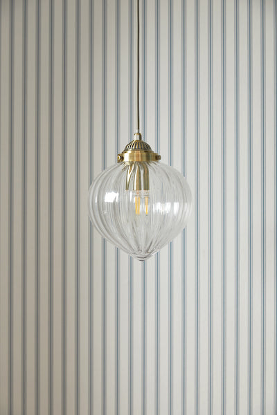 Whitham 1 Light Pendant Antique Brass & Ribbed Glass