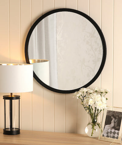 Harrington Round Mirror Black