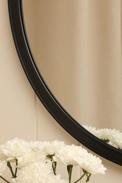 Harrington Round Mirror Black