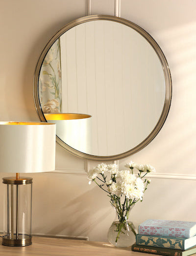 Harrington Round Mirror Antique Brass