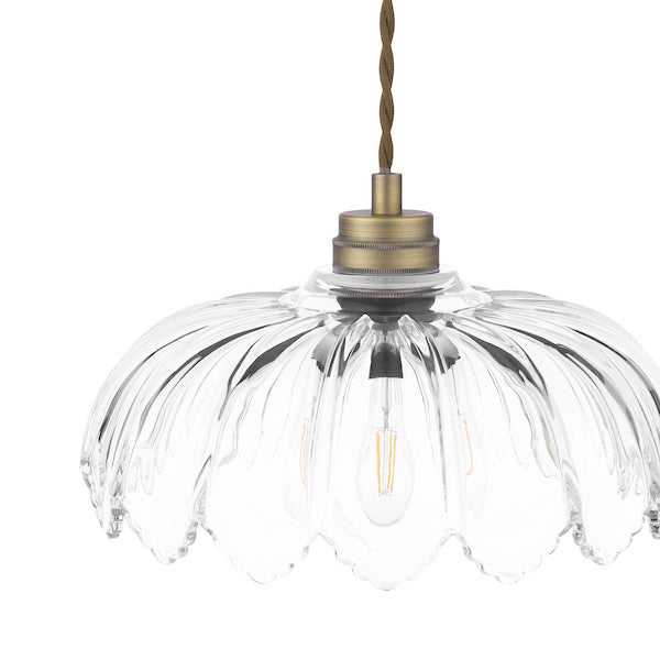 Bexwell 1 Light Pendant Matt Antique Brass and Glass