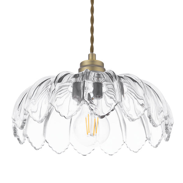 Bexwell 1 Light Pendant Matt Antique Brass and Glass