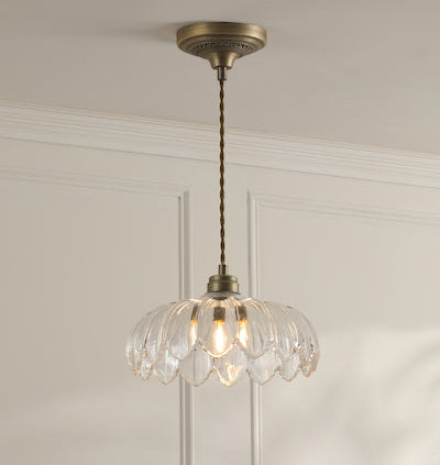 Bexwell 1 Light Pendant Matt Antique Brass and Glass