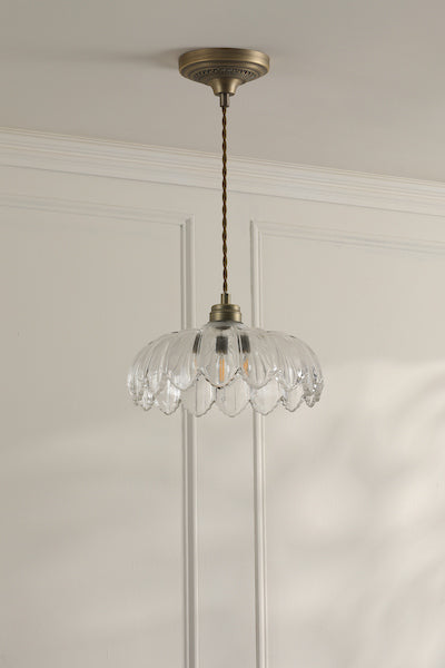 Bexwell 1 Light Pendant Matt Antique Brass and Glass