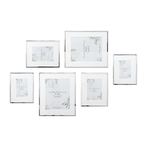 Alisa Gallery Wall Photo Frame Set of 6 Polished Silver