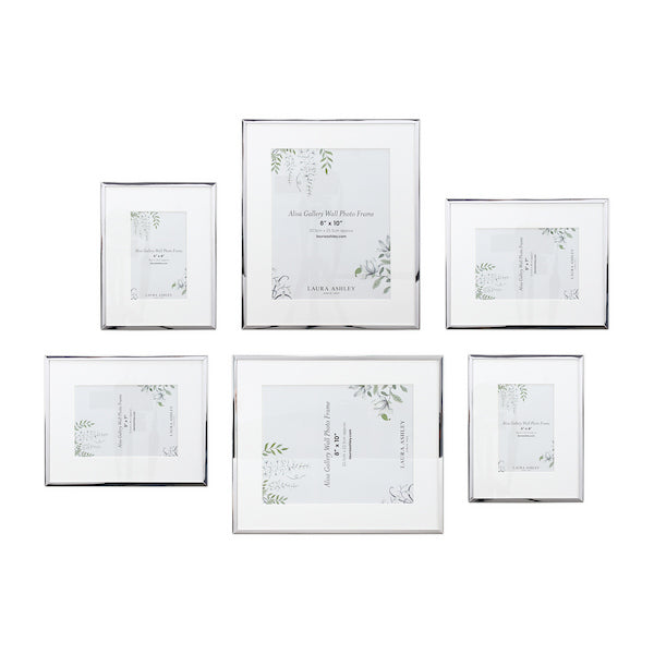 Alisa Gallery Wall Photo Frame Set of 6 Polished Silver