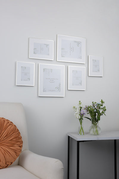Alisa Gallery Wall Photo Frame Set of 6 Polished Silver