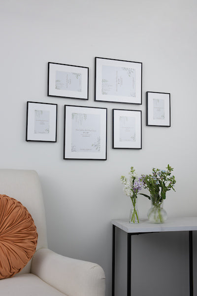 Alisa Gallery Wall Photo Frame Set of 6 Matt Black