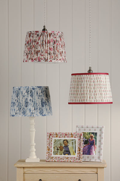 Adwick Trail 12" Blue Cotton Pleated Lampshade