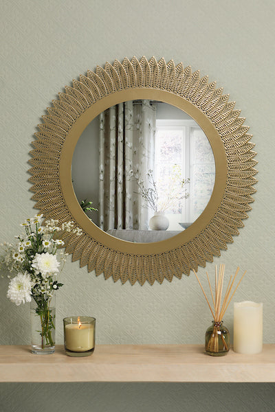 Rushden Mirror Gold 60cm