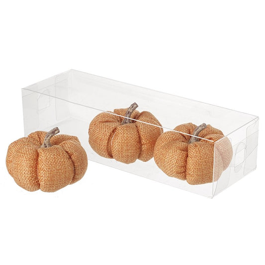 Set of 3 orange linen pumpkins