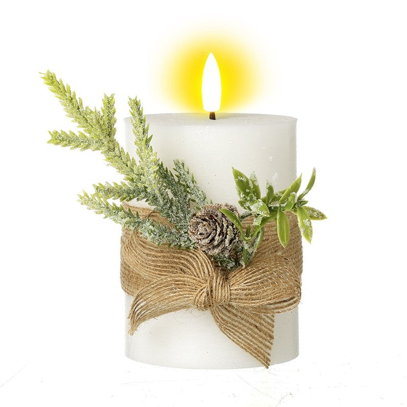 White Christmas LED candle
