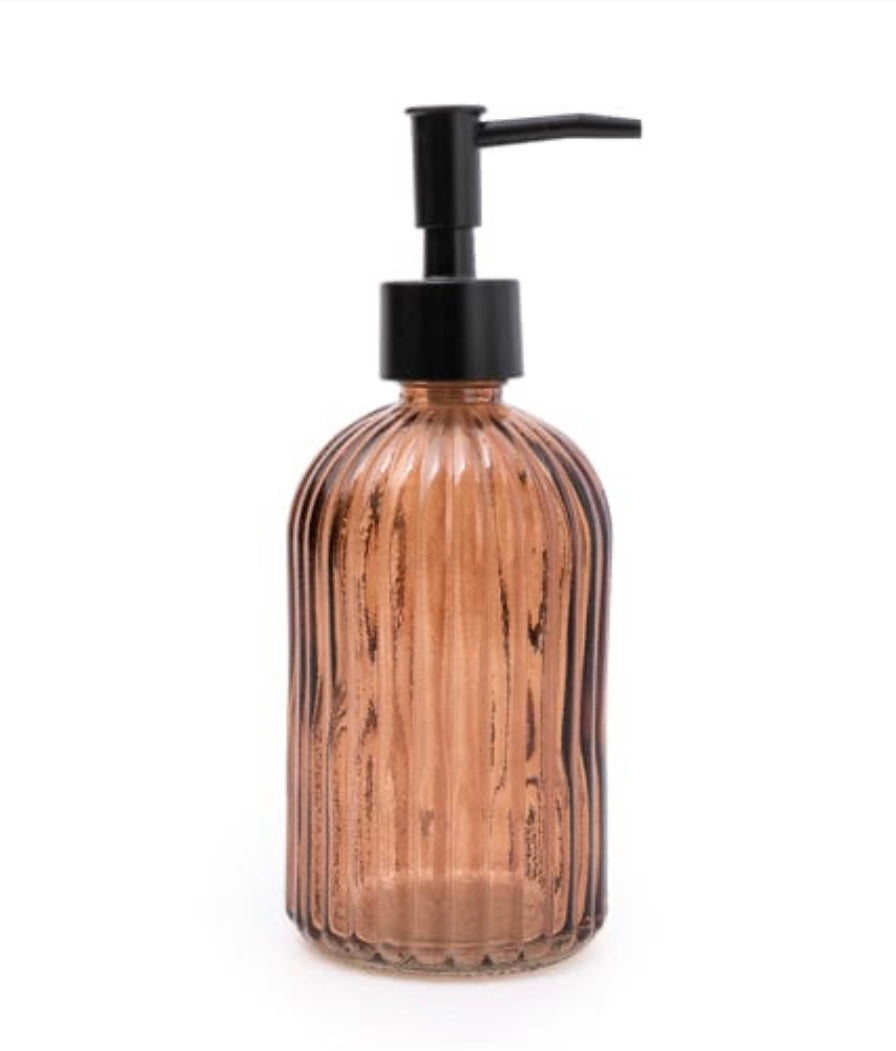 Amber glass soap pump